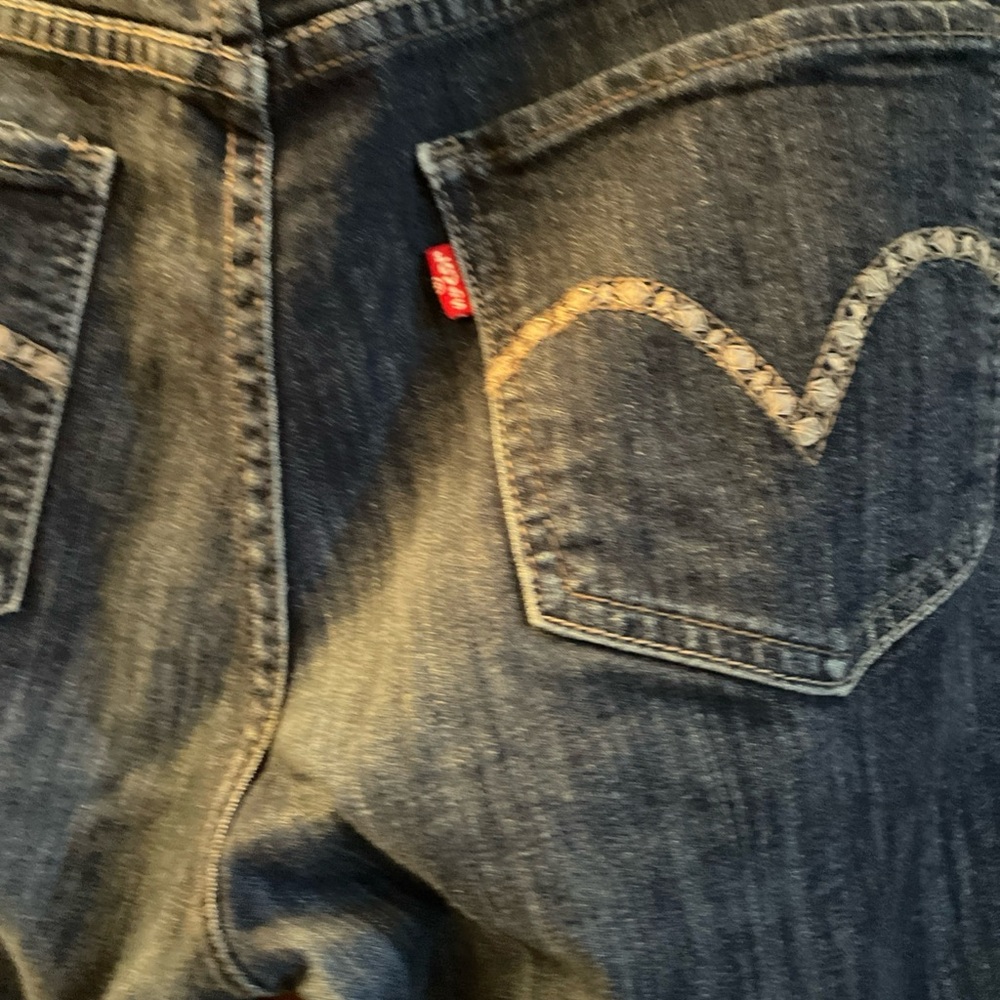 Levis 575 Jeans Womens Blue Denim Skinny Mid Rise Dark Wash Retro 33x26